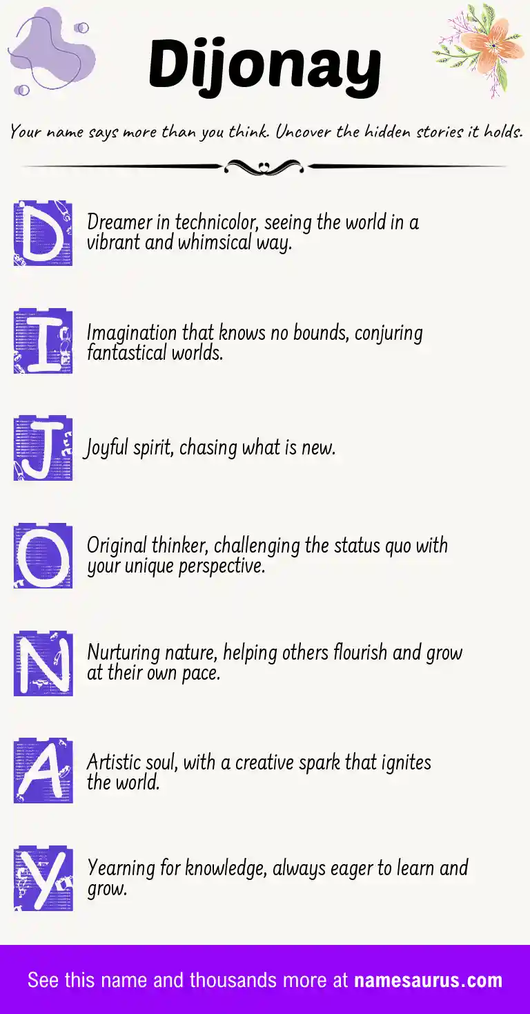 Acrostic poem about Dijonay.