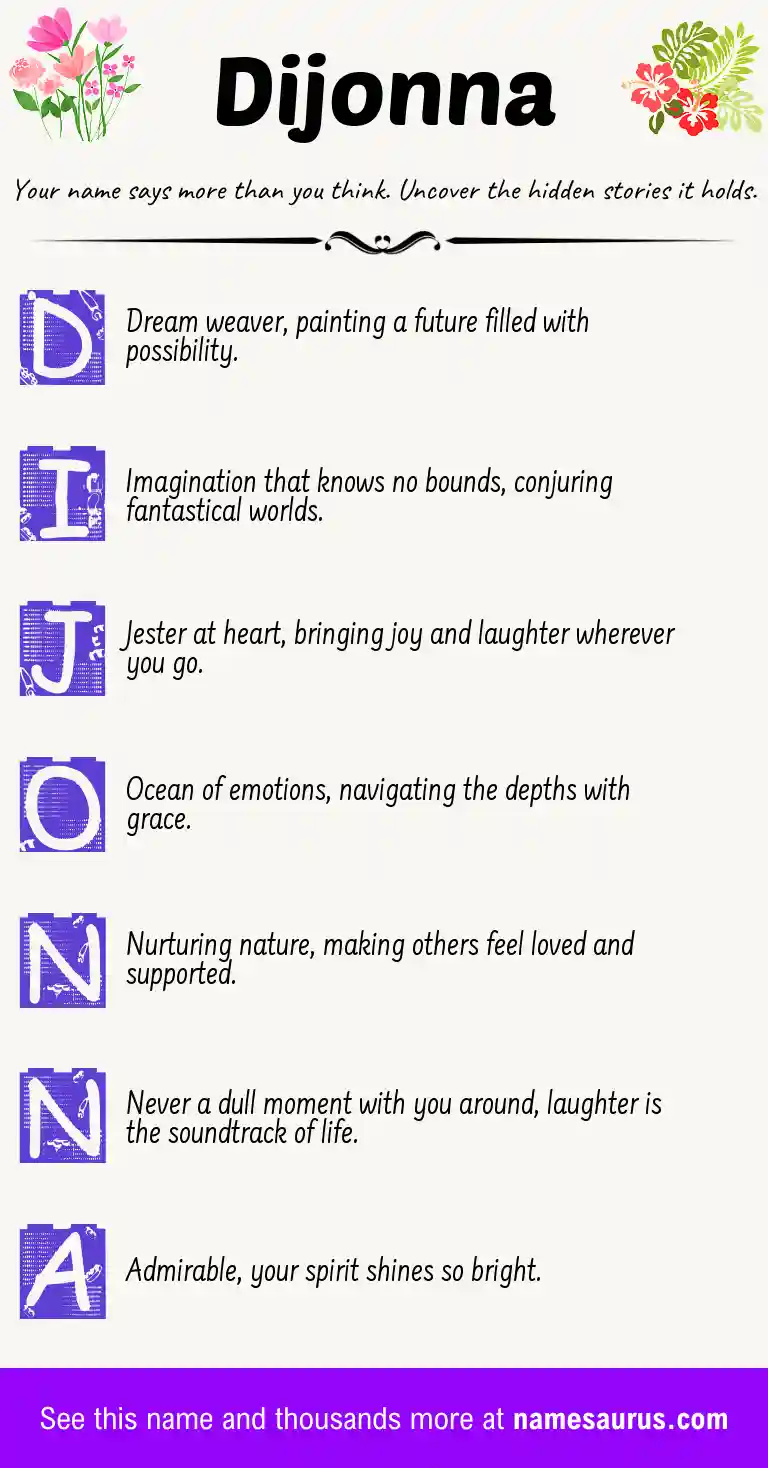Acrostic poem about Dijonna.