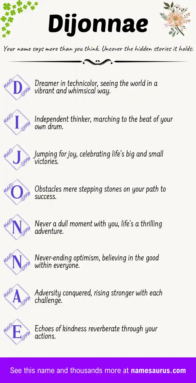 Acrostic poem about Dijonnae.
