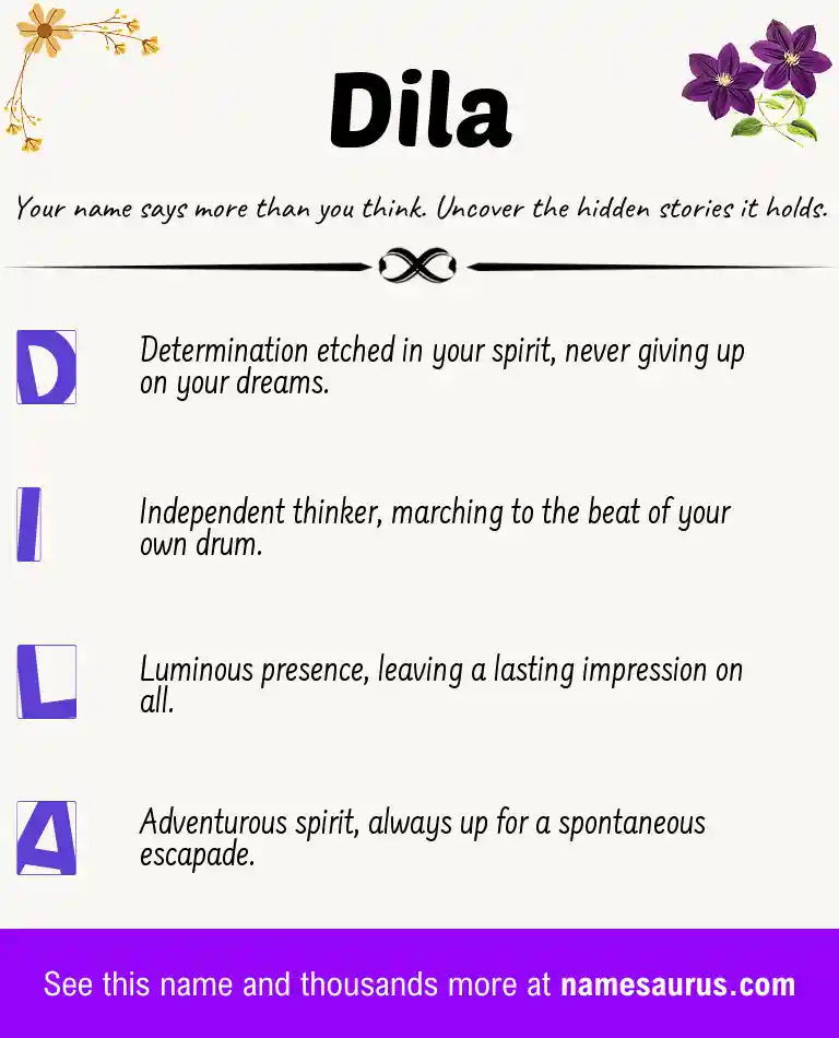 Acrostic poem about Dila.
