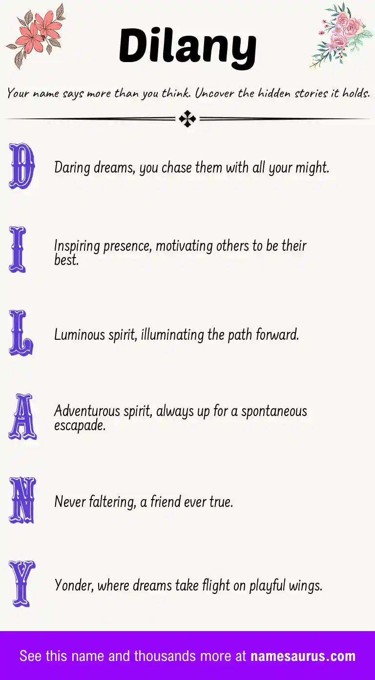 Acrostic poem about Dilany.
