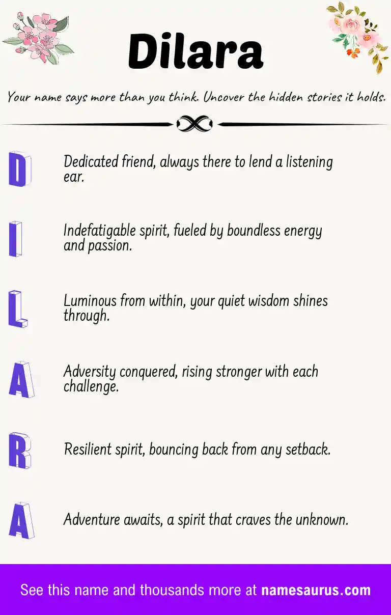 Acrostic poem about Dilara.