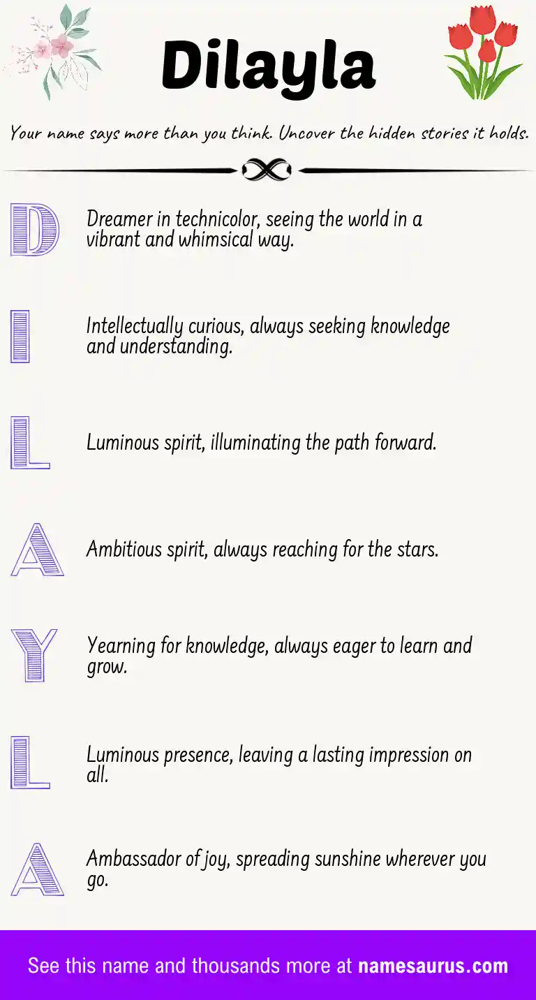 Acrostic poem about Dilayla.
