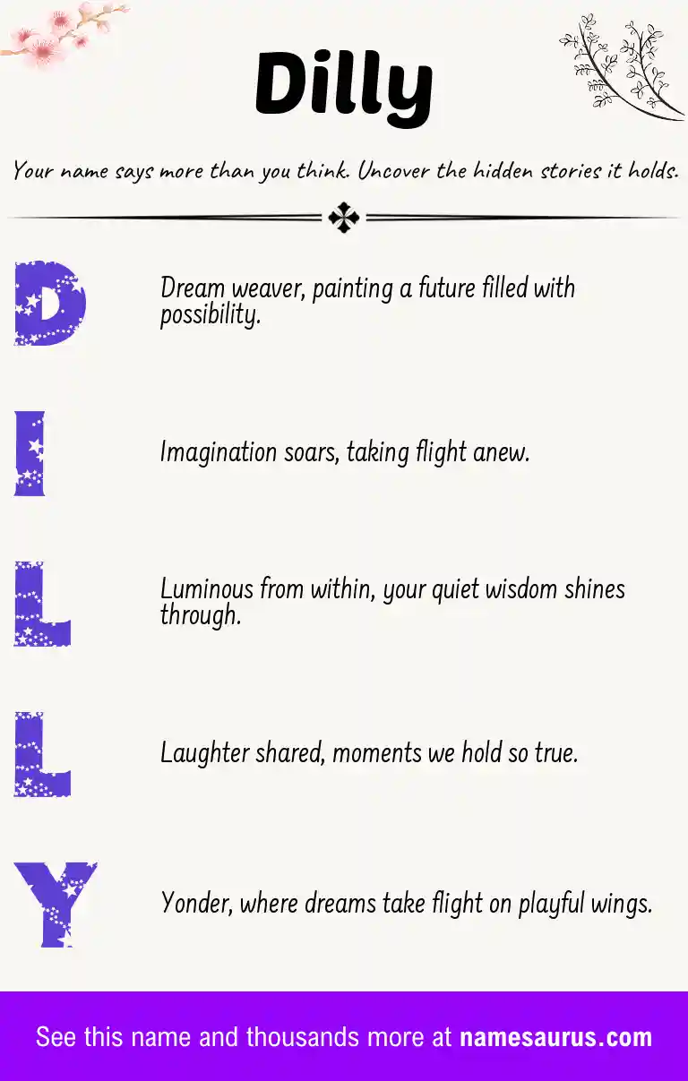 Acrostic poem about Dilly.