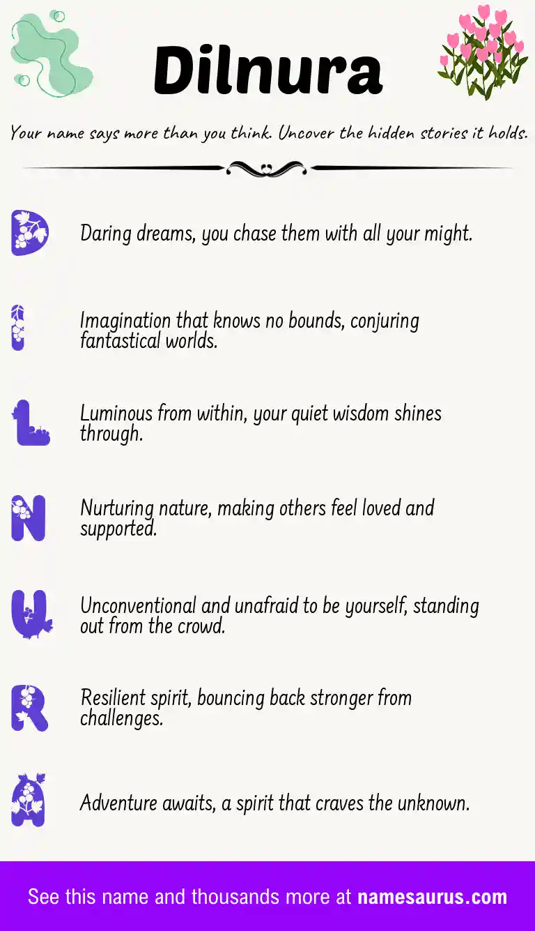 Acrostic poem about Dilnura.