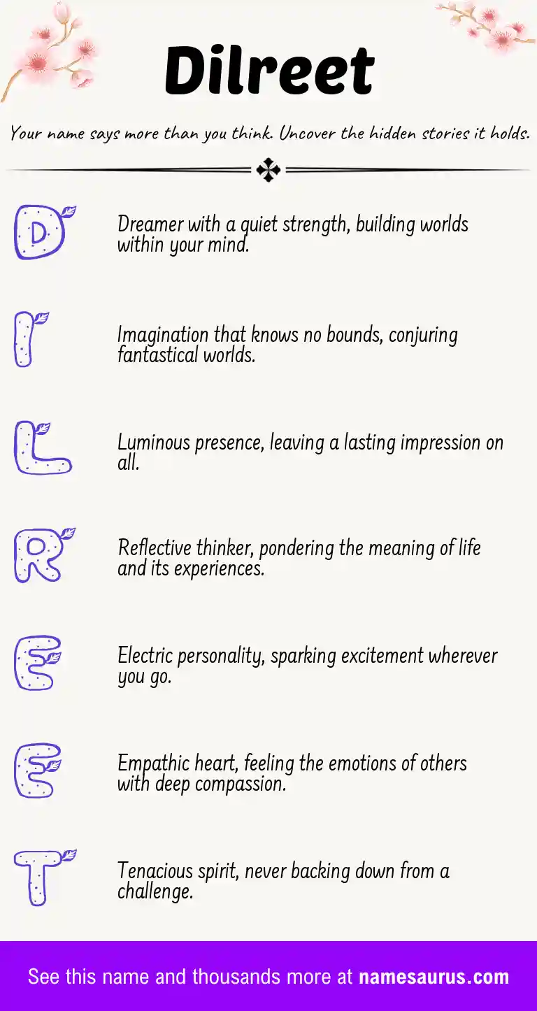 Acrostic poem about Dilreet.