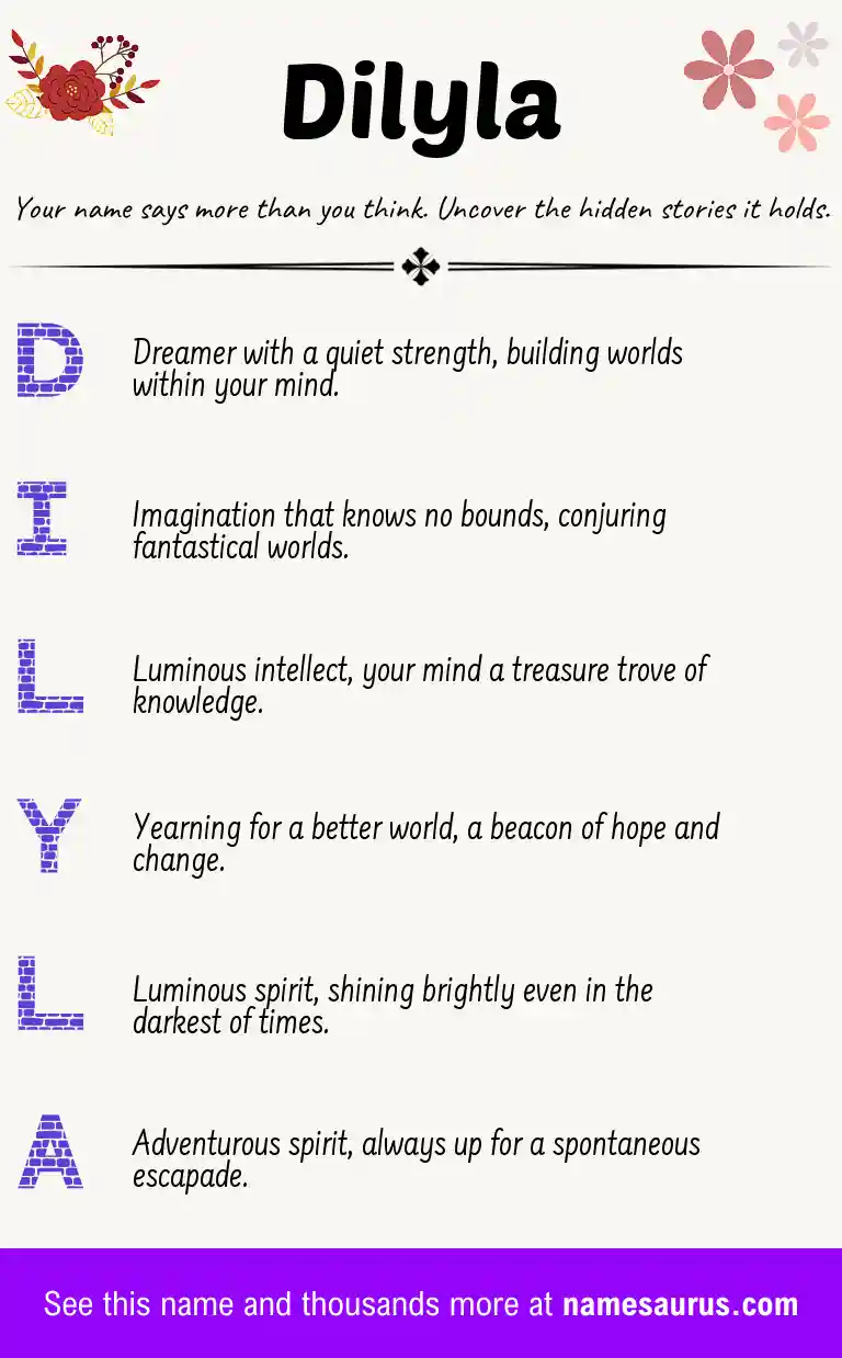 Acrostic poem about Dilyla.
