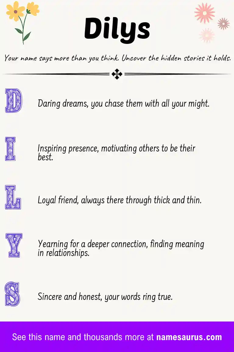 Acrostic poem about Dilys.
