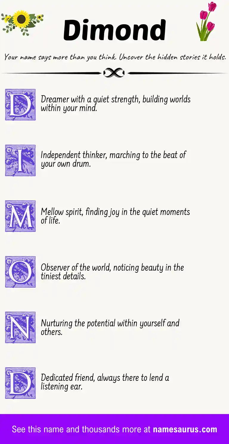 Acrostic poem about Dimond.