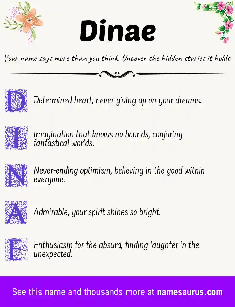 Acrostic poem about Dinae.