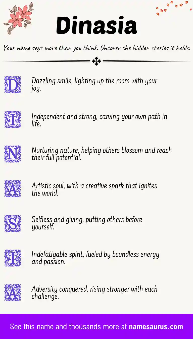 Acrostic poem about Dinasia.