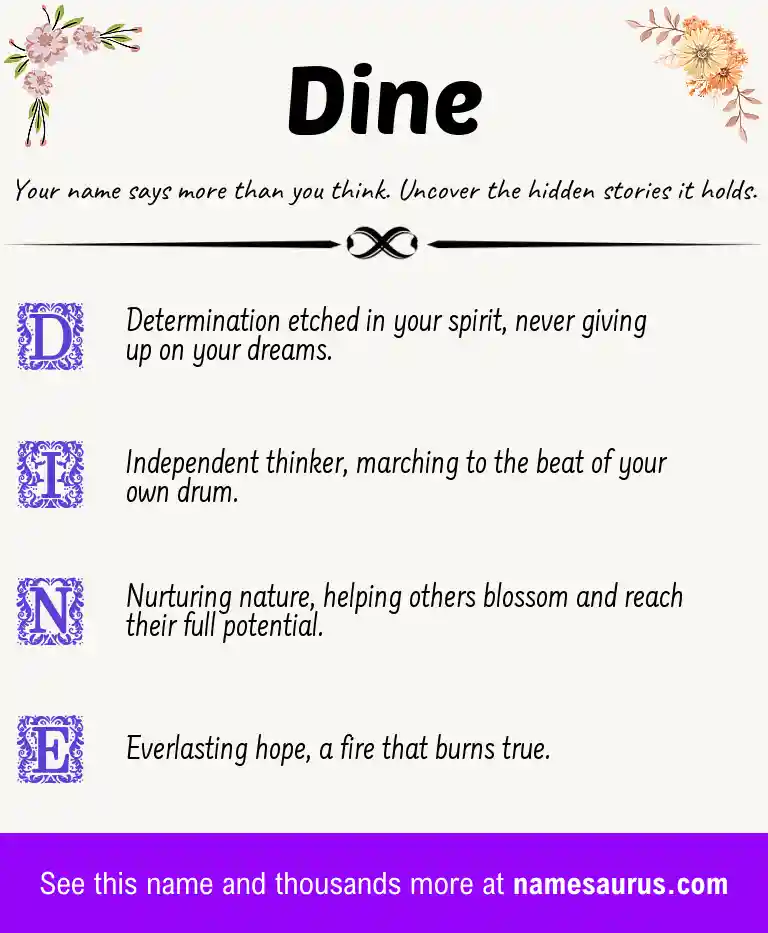 Acrostic poem about Dine.