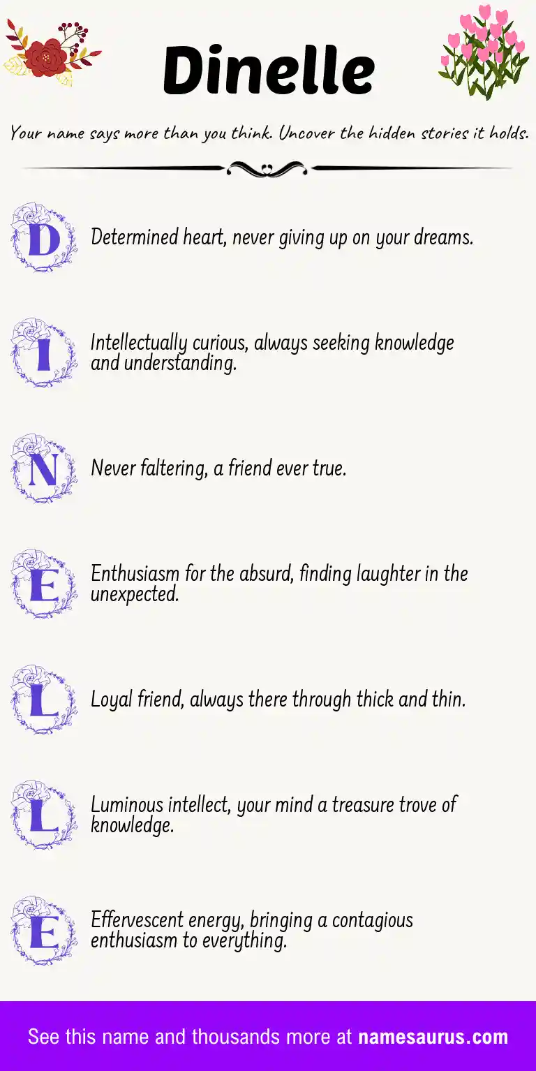 Acrostic poem about Dinelle.