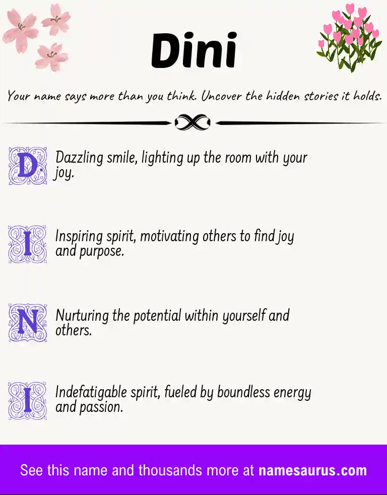 Acrostic poem about Dini.