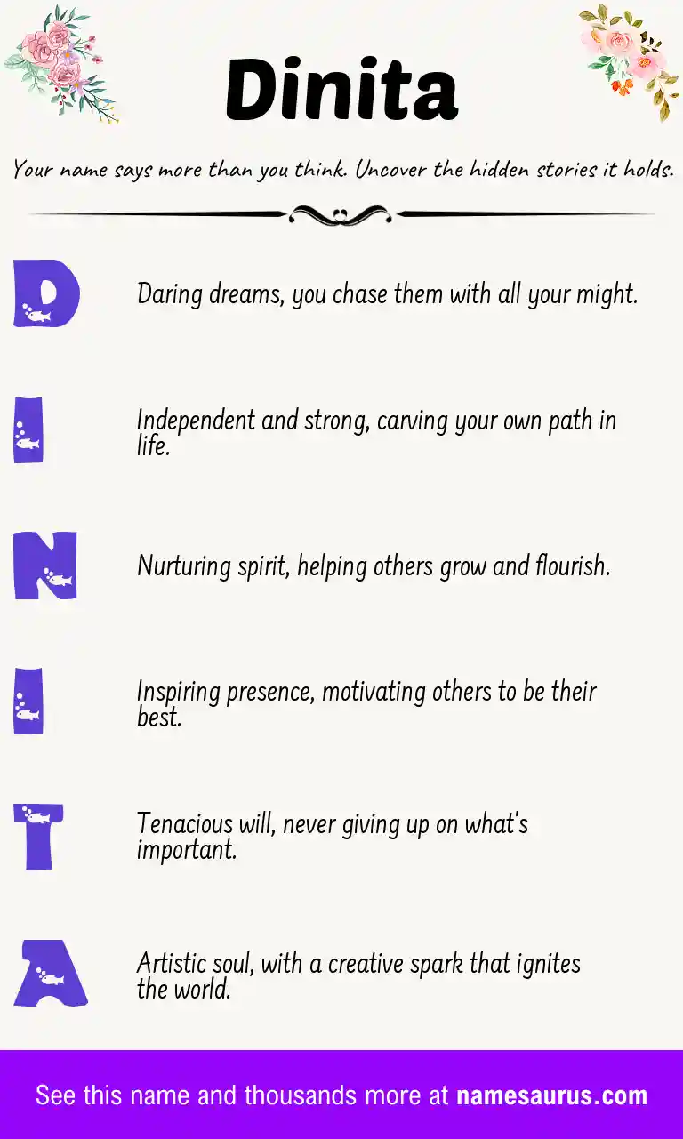 Acrostic poem about Dinita.