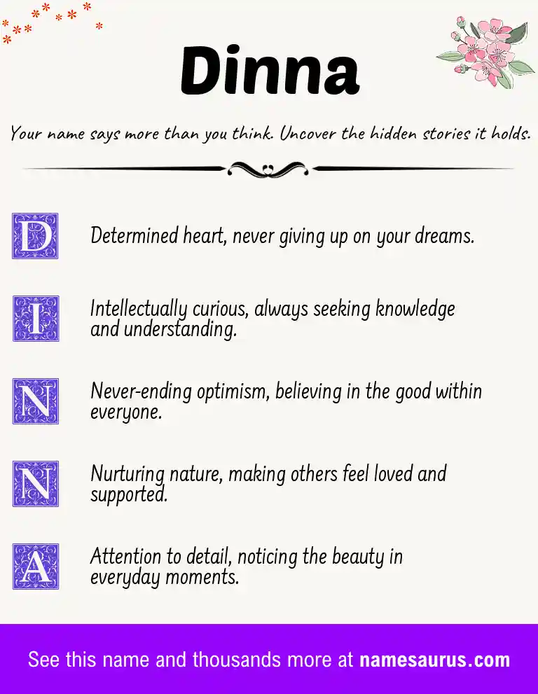 Acrostic poem about Dinna.