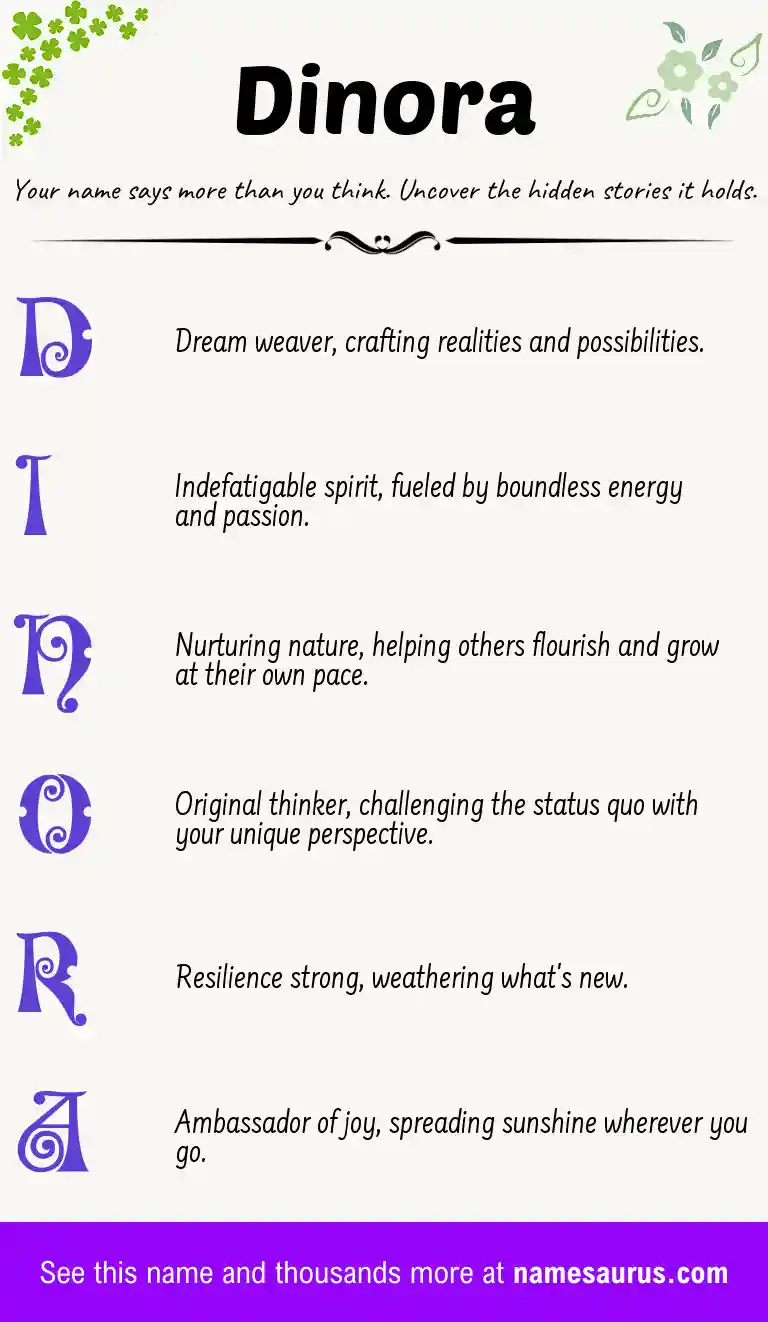 Acrostic poem about Dinora.