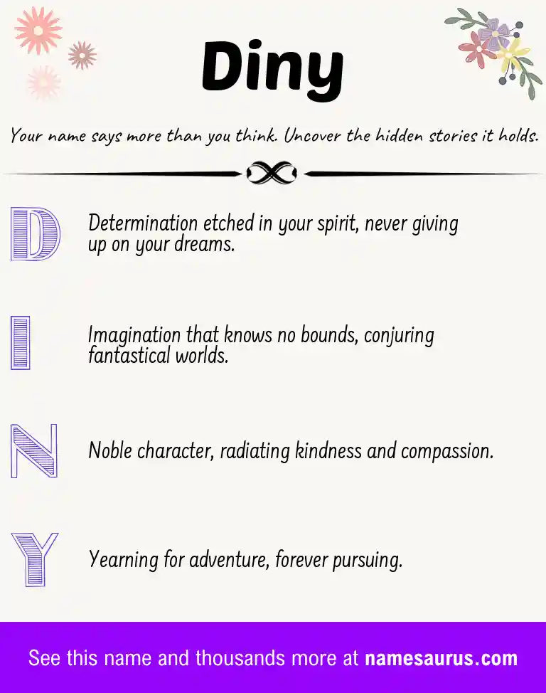 Acrostic poem about Diny.