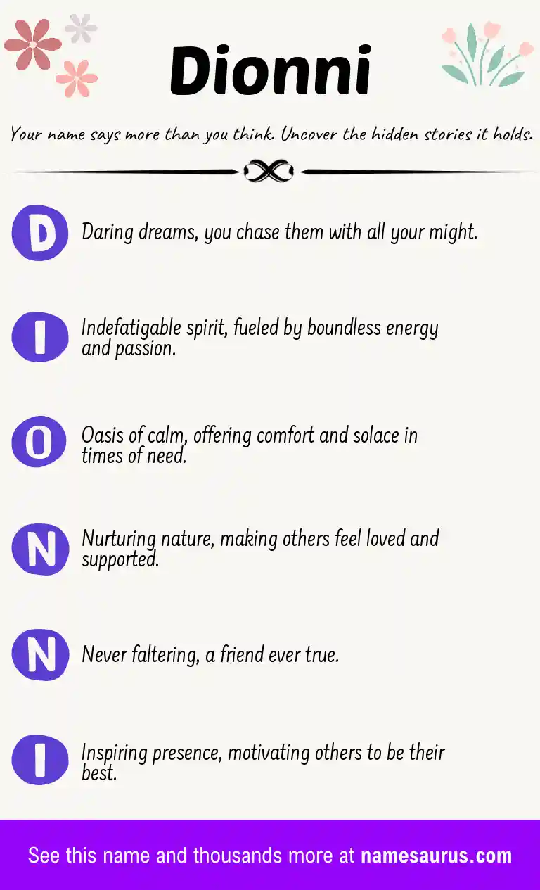 Acrostic poem about Dionni.