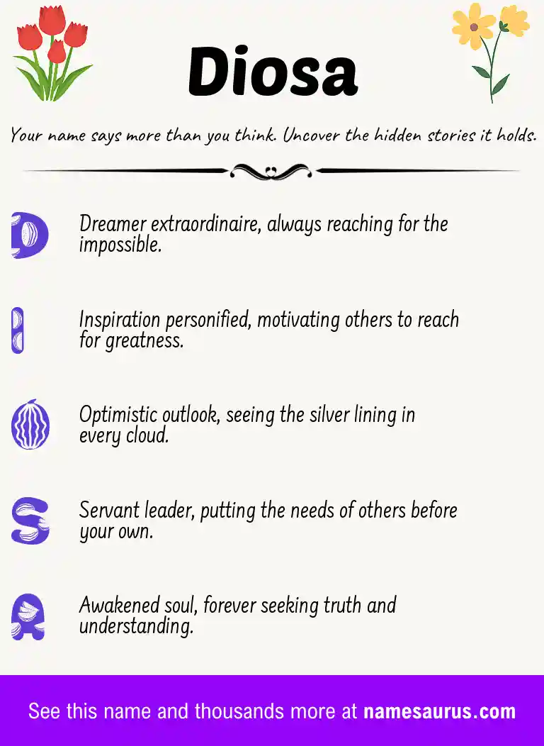 Acrostic poem about Diosa.