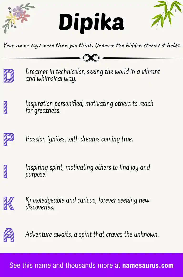 Acrostic poem about Dipika.