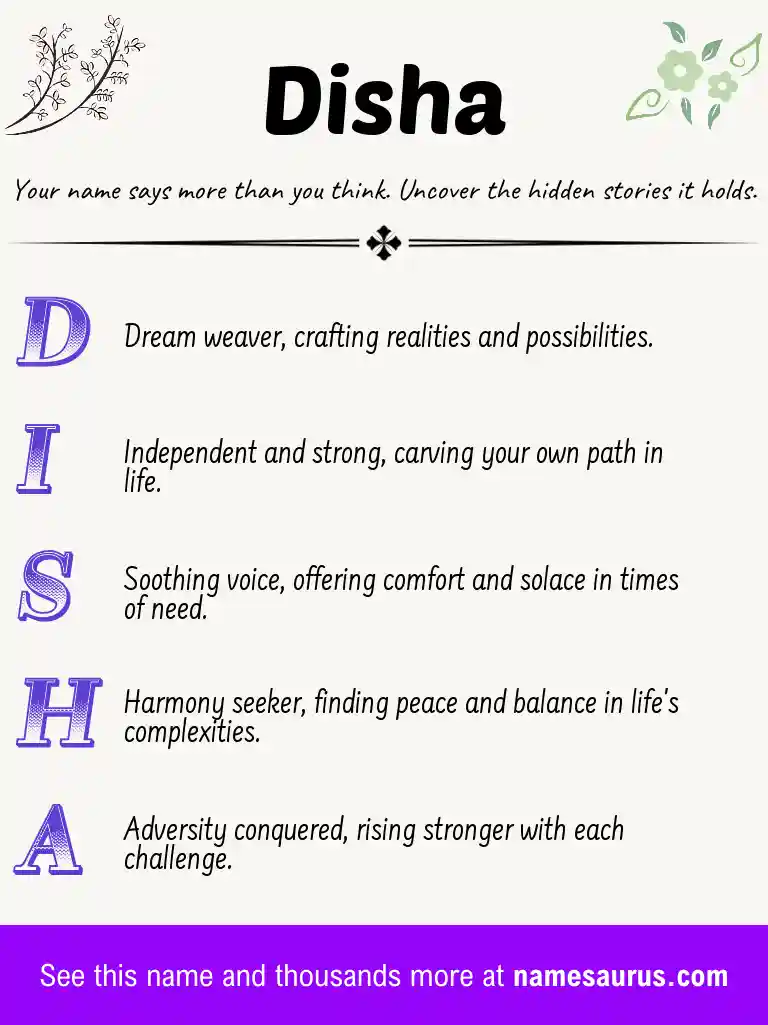 Acrostic poem about Disha.