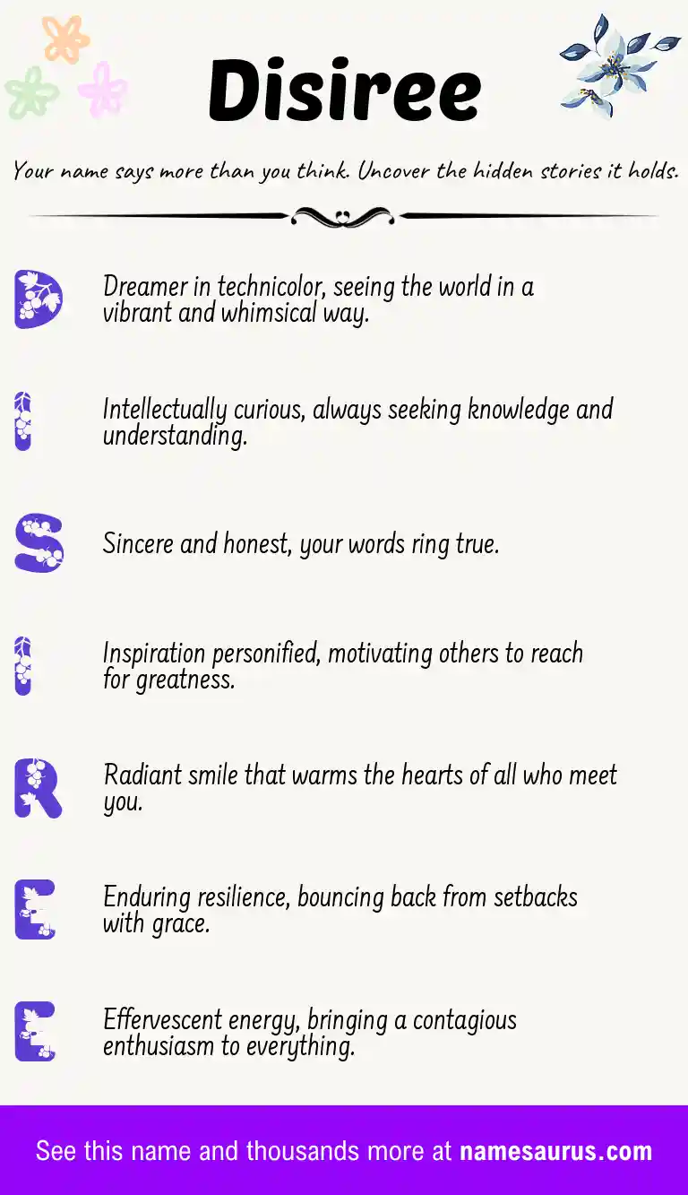 Acrostic poem about Disiree.