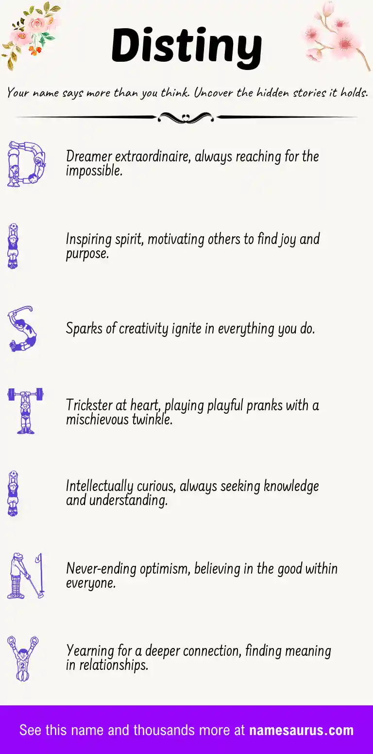 Acrostic poem about Distiny.