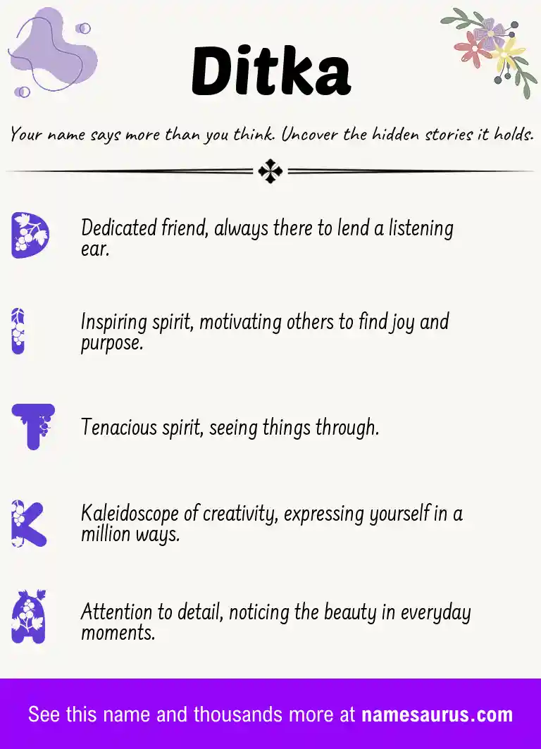 Acrostic poem about Ditka.
