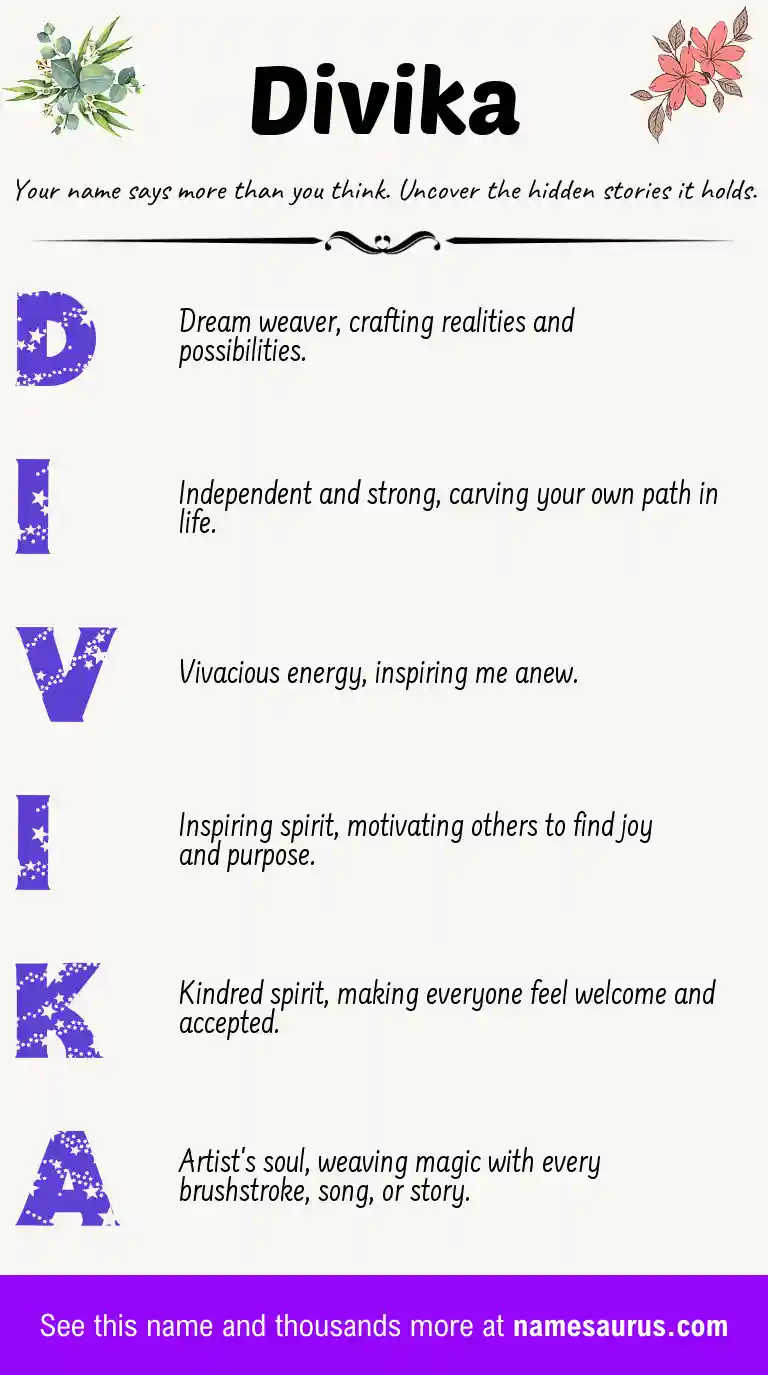 Acrostic poem about Divika.