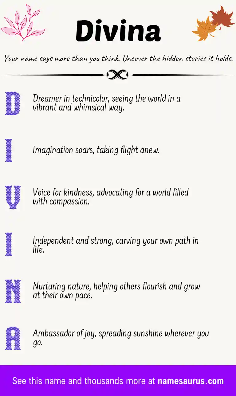 Acrostic poem about Divina.