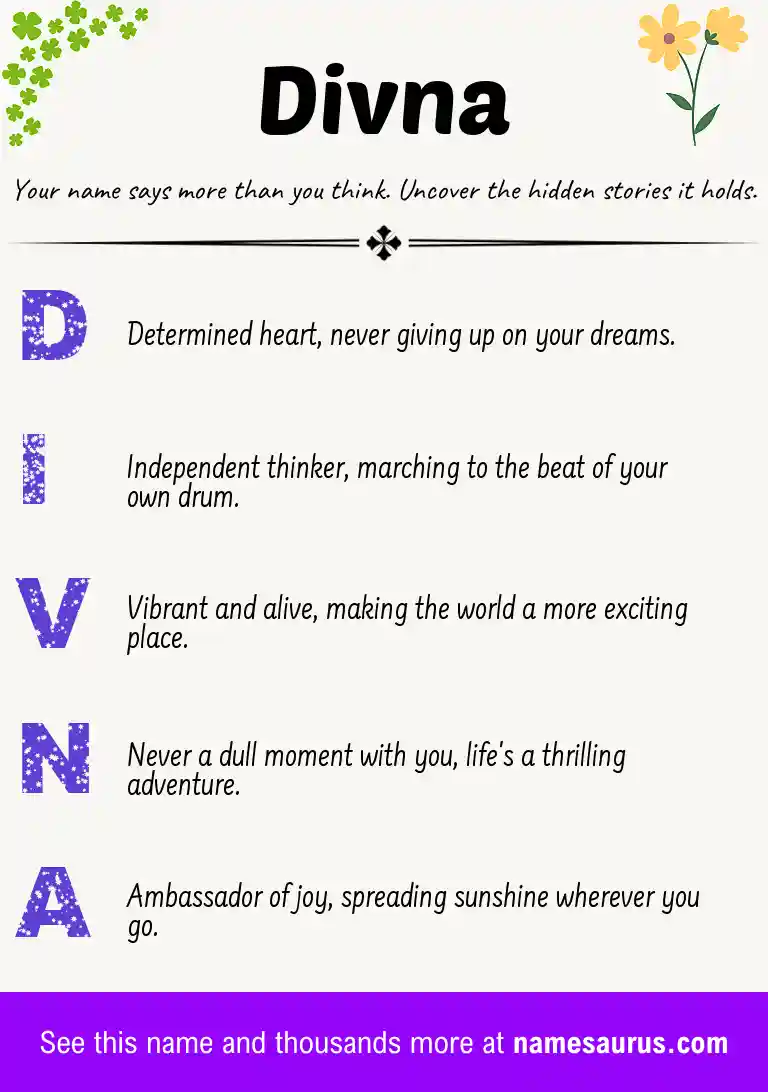 Acrostic poem about Divna.