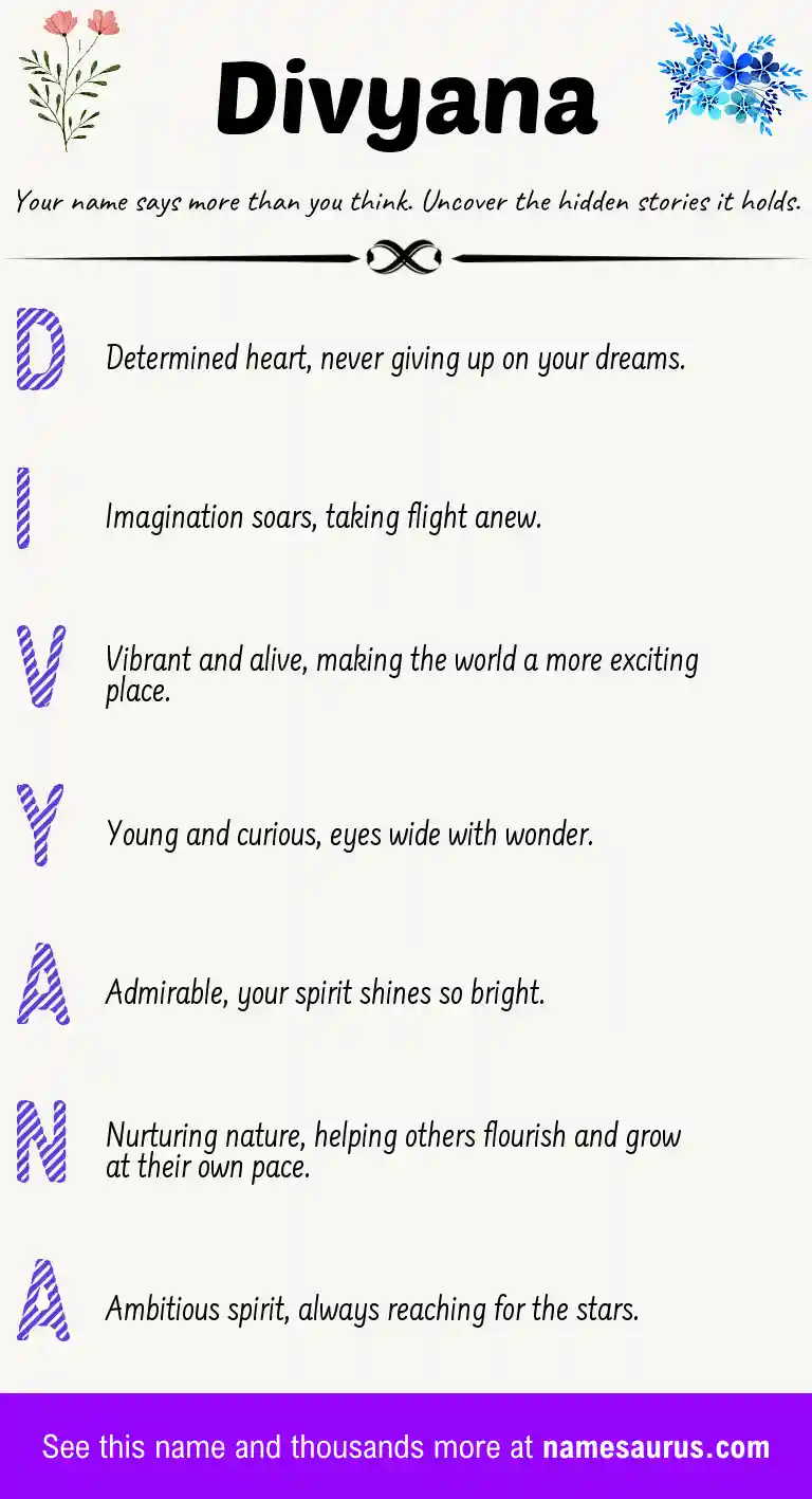 Acrostic poem about Divyana.