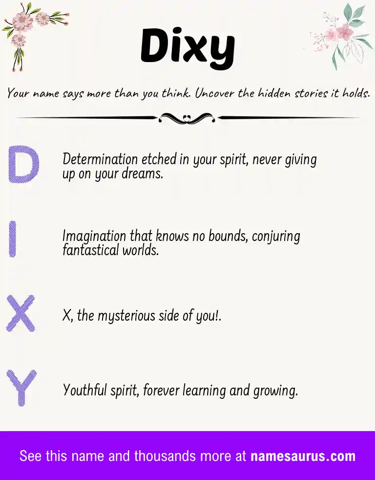 Acrostic poem about Dixy.