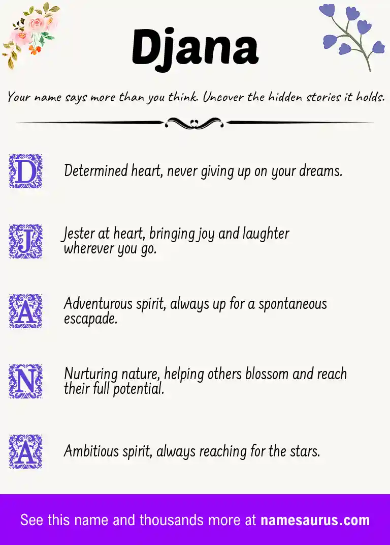 Acrostic poem about Djana.