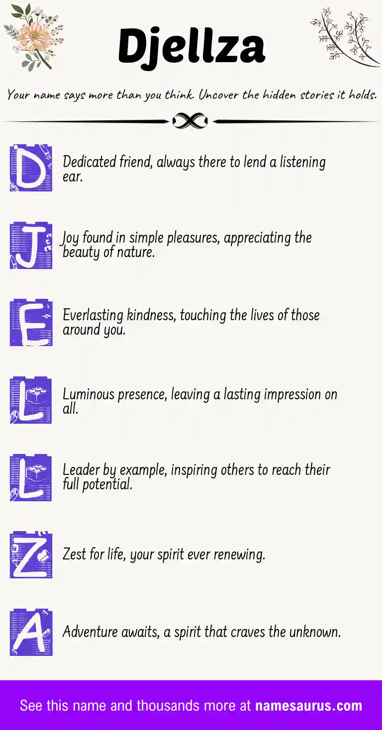 Acrostic poem about Djellza.