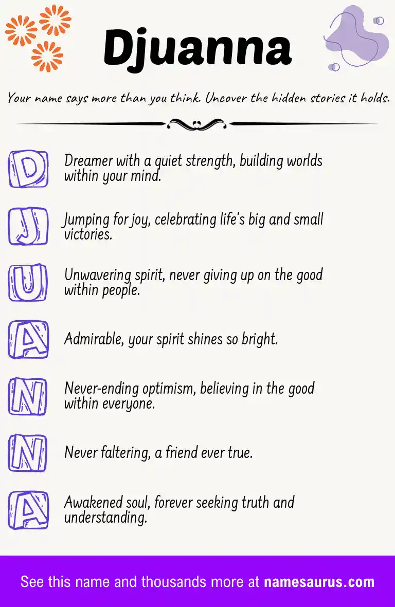 Acrostic poem about Djuanna.