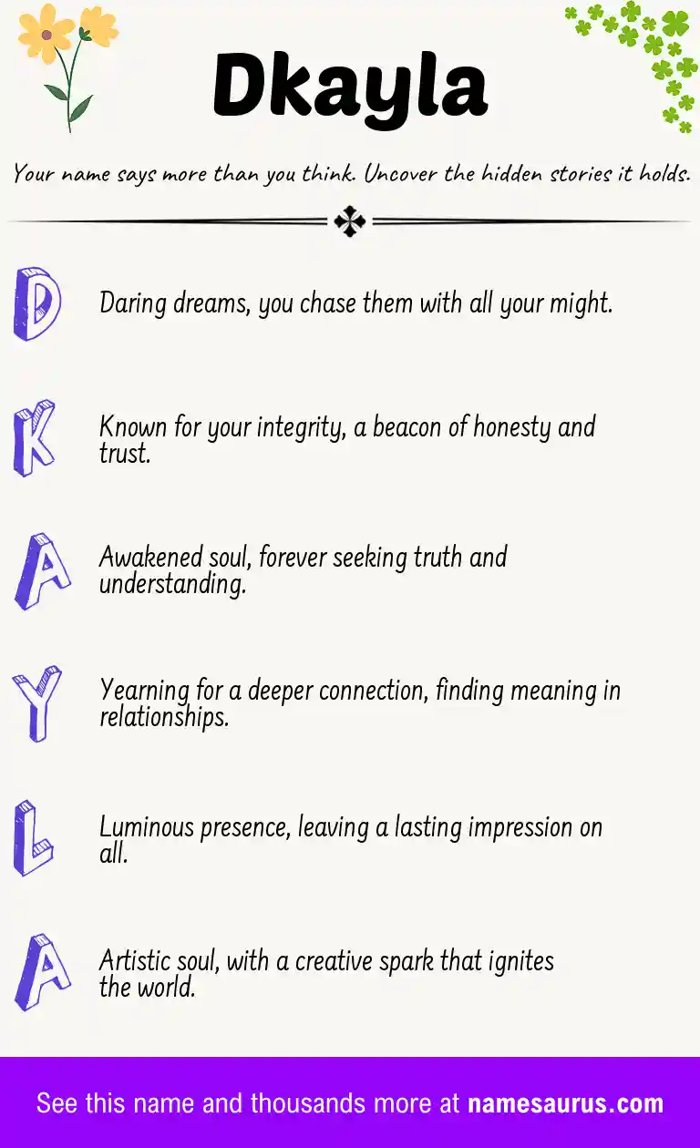 Acrostic poem about Dkayla.