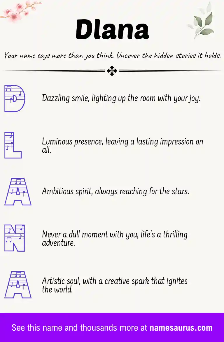 Acrostic poem about Dlana.
