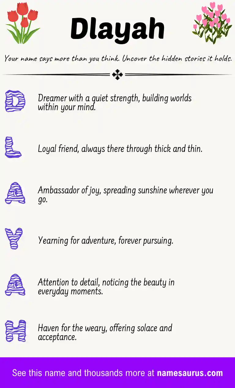 Acrostic poem about Dlayah.