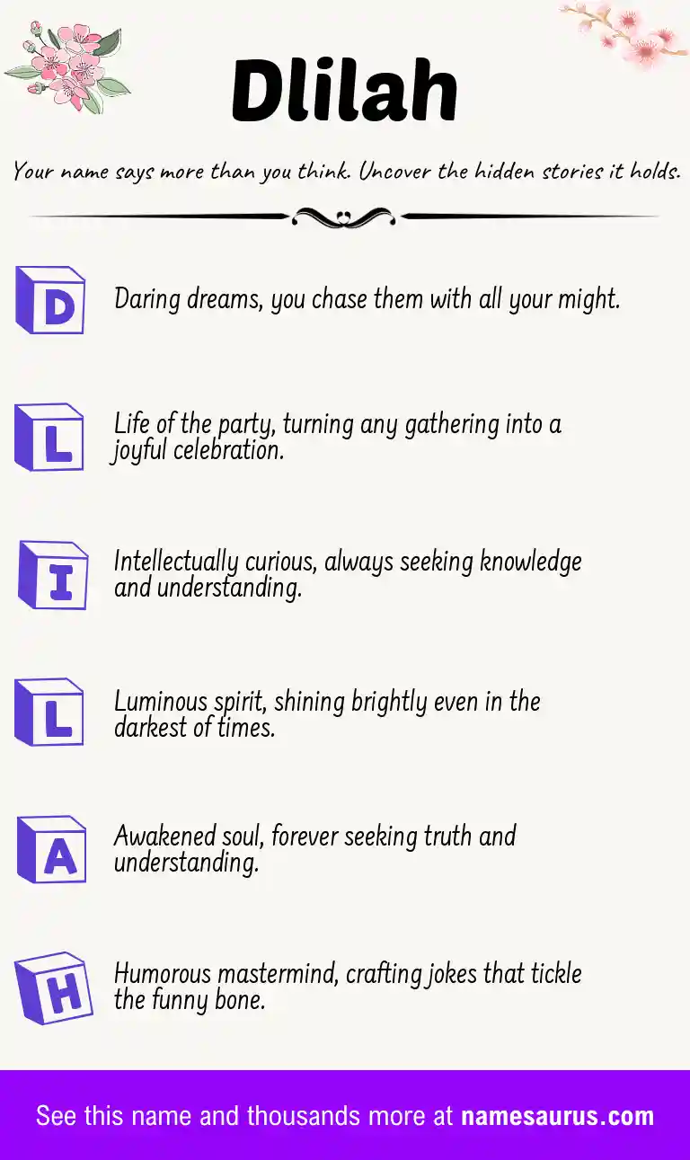 Acrostic poem about Dlilah.