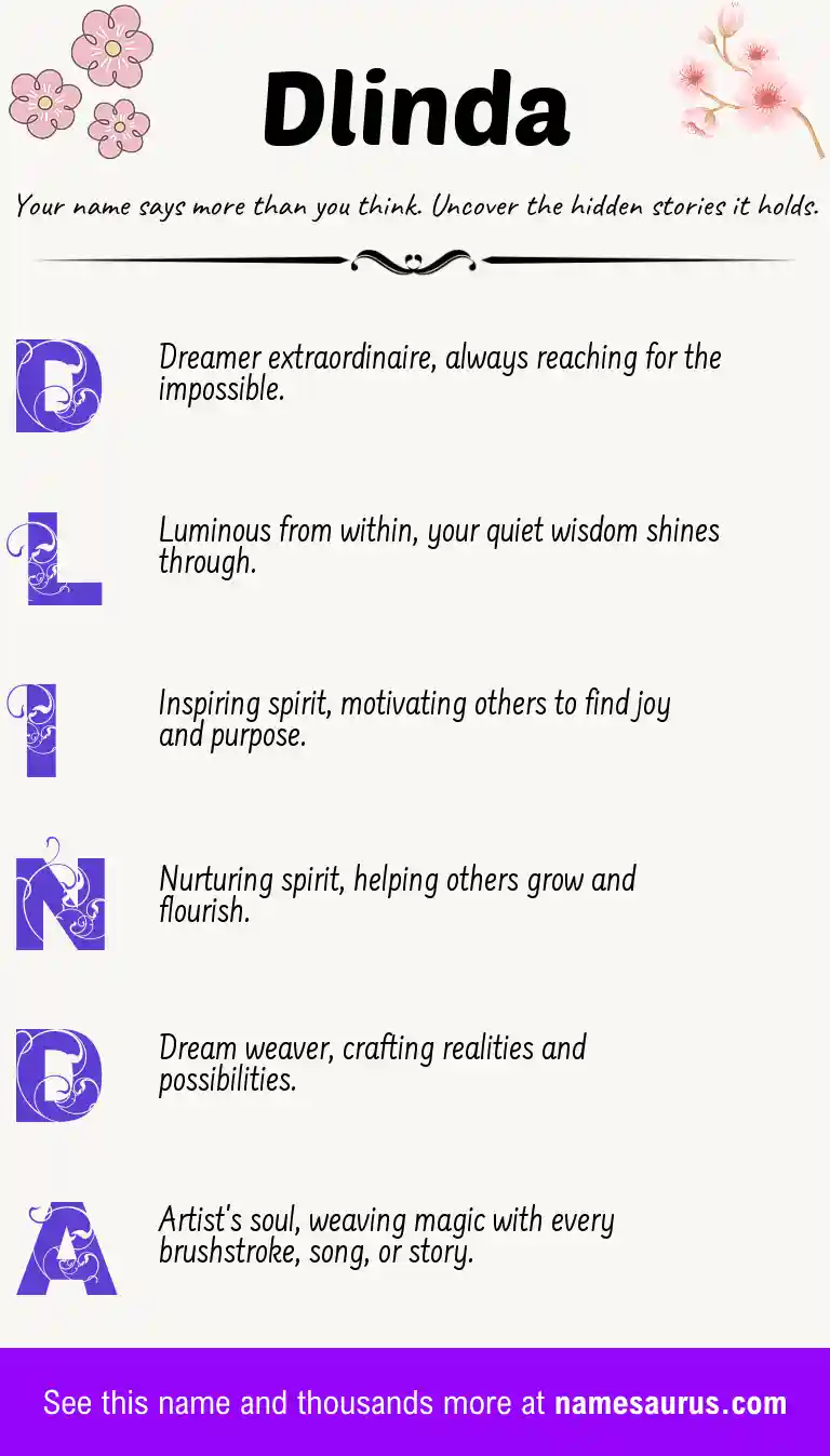 Acrostic poem about Dlinda.