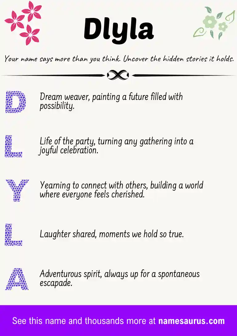 Acrostic poem about Dlyla.