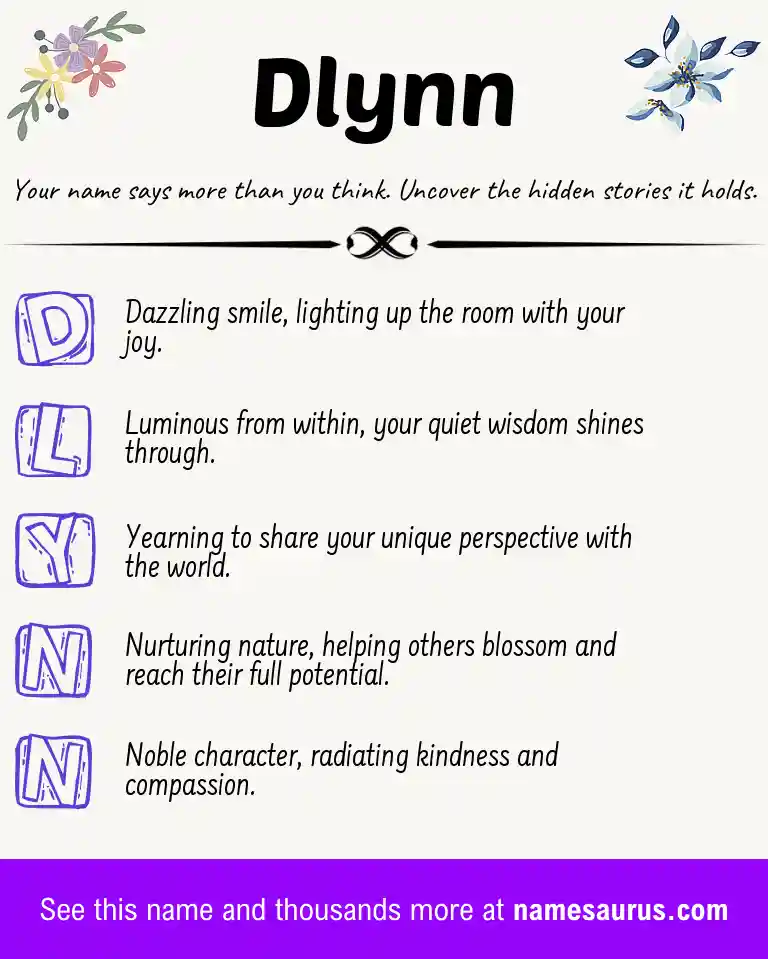 Acrostic poem about Dlynn.