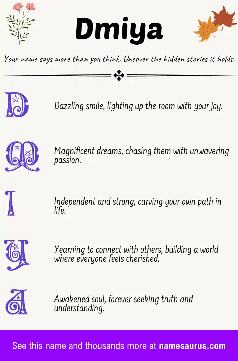 Acrostic poem about Dmiya.