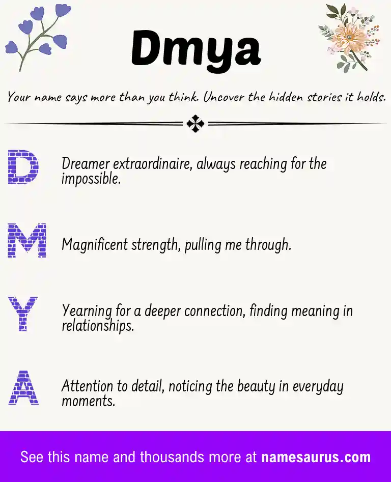 Acrostic poem about Dmya.