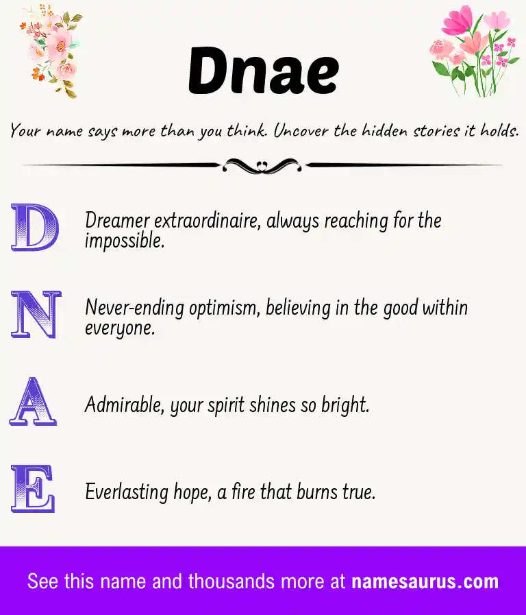 Acrostic poem about Dnae.