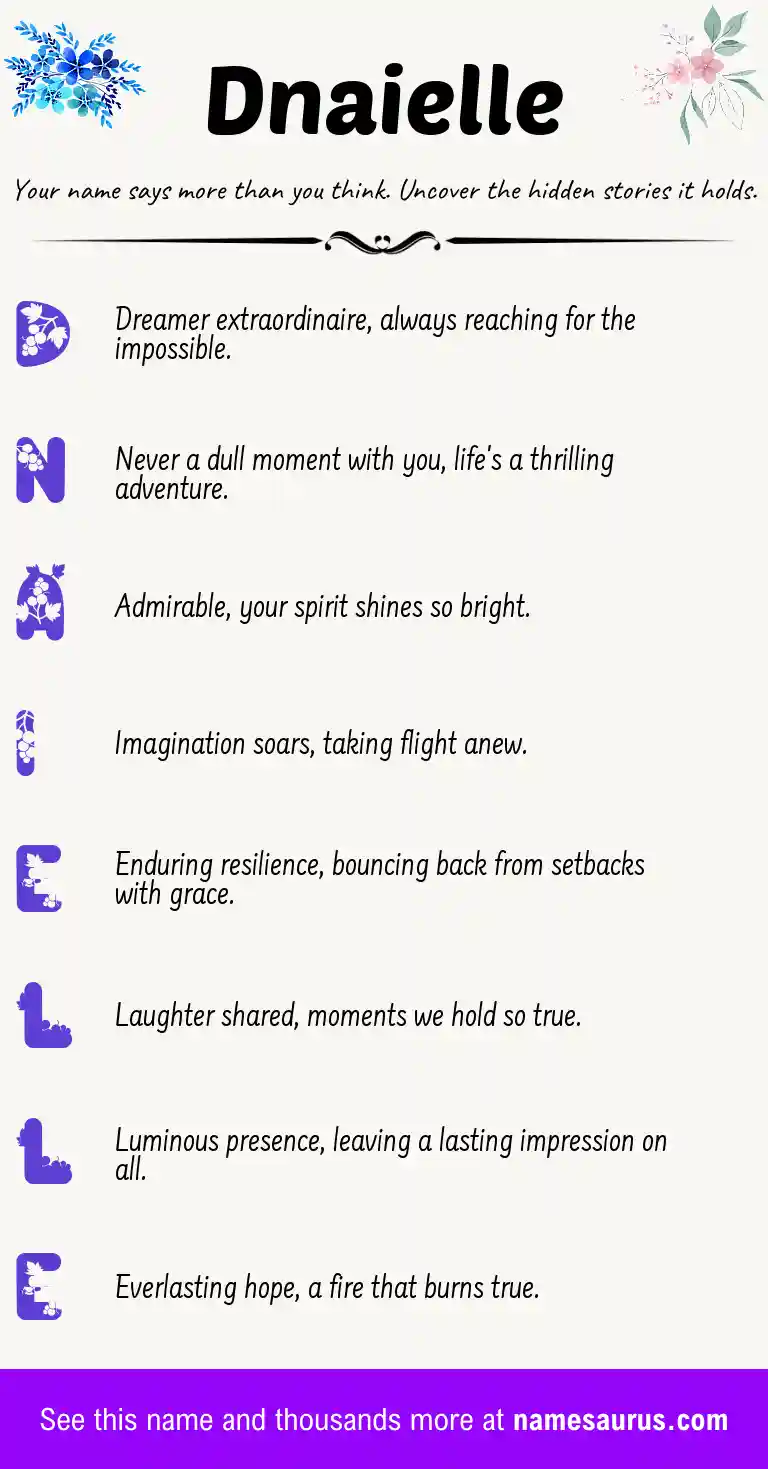 Acrostic poem about Dnaielle.