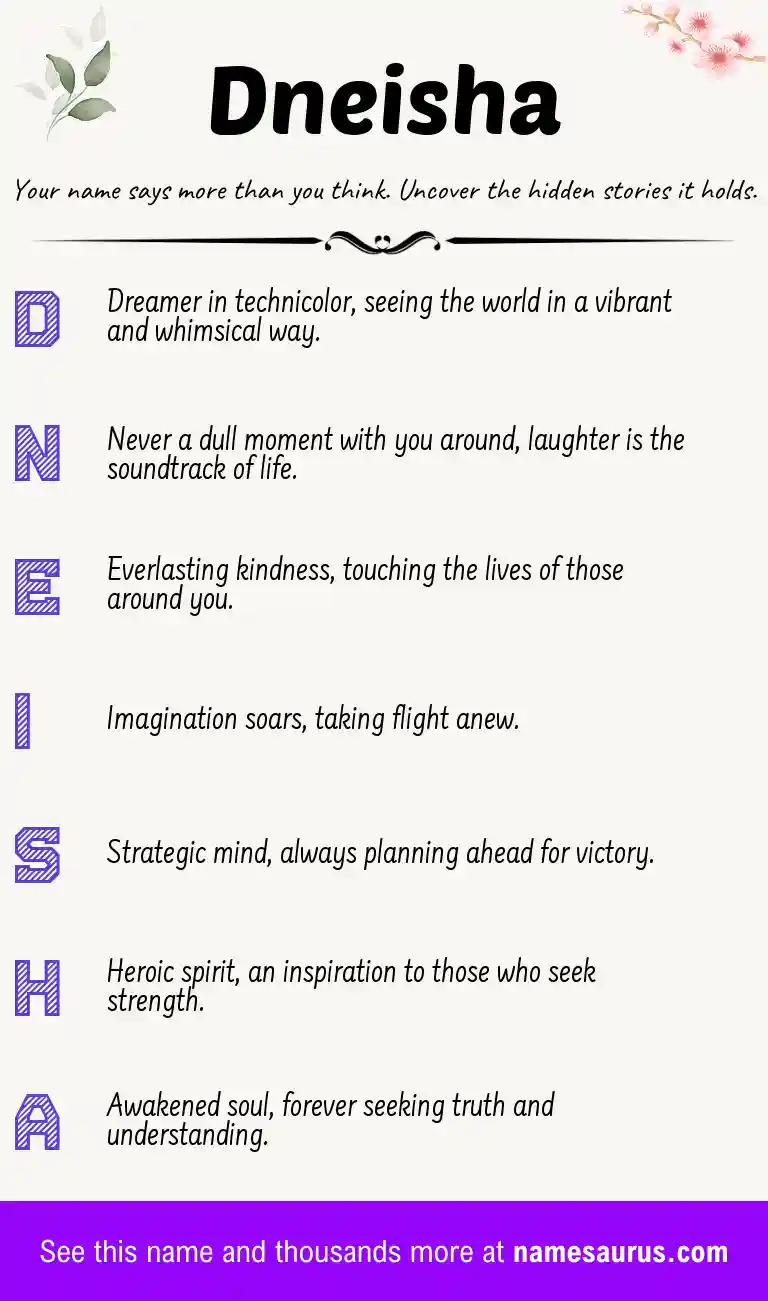 Acrostic poem about Dneisha.
