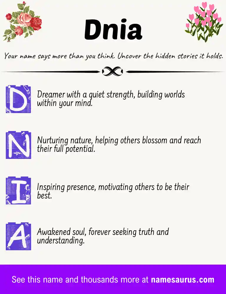 Acrostic poem about Dnia.